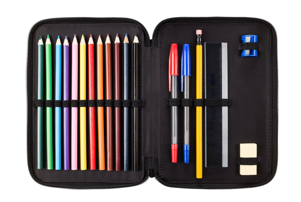 Leather folder skunk attack Kind, Federmappe Einschulung, Schülerin, Stifterolle, Schule, Stifte Etui, Federmappe, Kinder Federmappe, Federmäppchen bedruckt, Motiv, Geschenk, Schüler, Büro Stifte Etui, Federmäppchen, Stiftetasche, Grundschule, Einschulung, Bestückte Federmappe, Stinktier, Skunk, Raubtier, Drohung, Stinki, Wildtier, Stinker, wütend