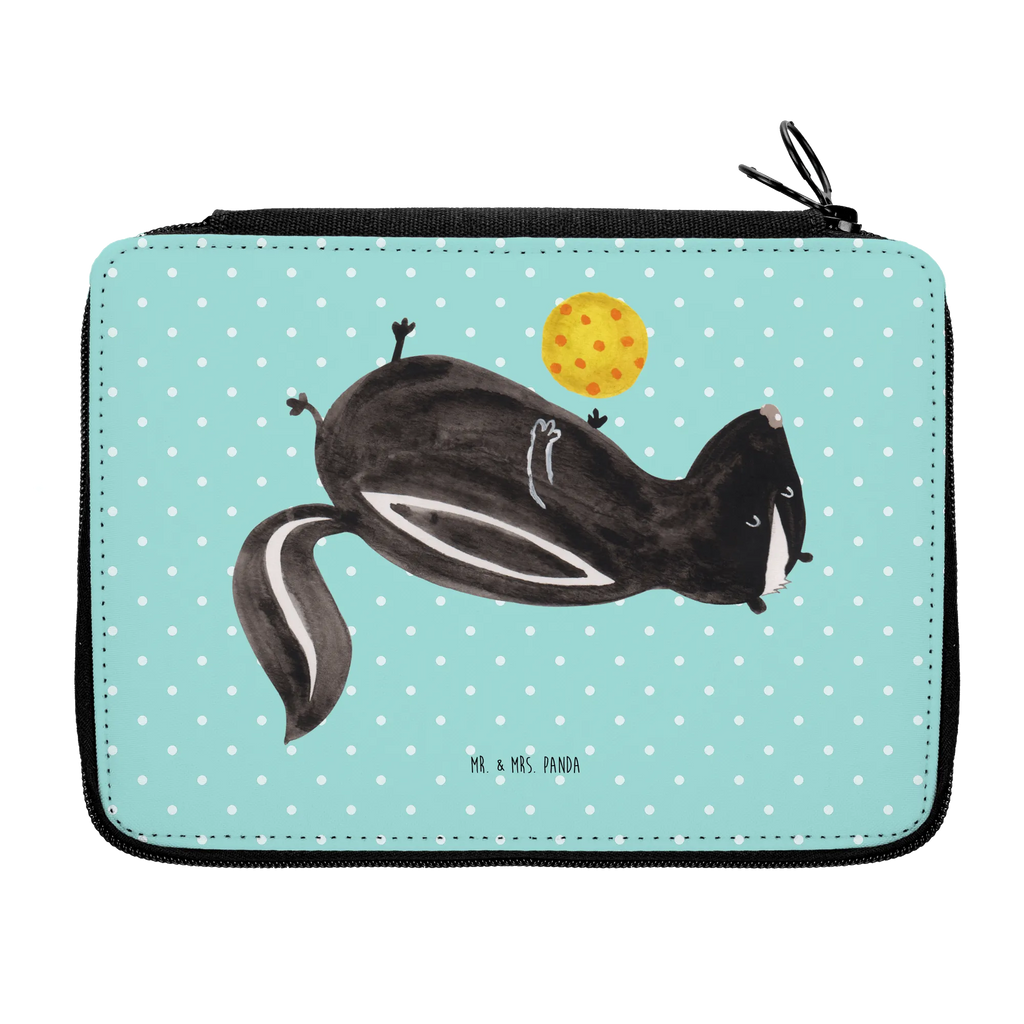 Federmappe Stinktier Ball Schülerin, Federmäppchen, Federmappe Einschulung, Stiftetasche, Bestückte Federmappe, Grundschule, Einschulung, Federmappe, Stifte Etui, Federmäppchen bedruckt, Geschenk, Kind, Motiv, Stifterolle, Schüler, Schule, Büro Stifte Etui, Kinder Federmappe, Stinktier, Skunk, Wildtier, Weisheit, Stinker, Stinki, Raubtier, verspielt