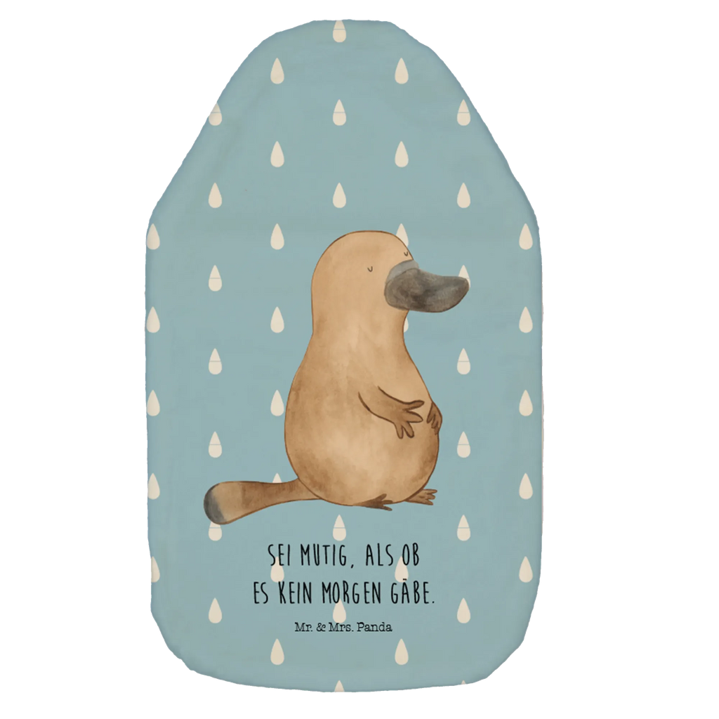 Wärmflasche Schnabeltier Mut Bettflasche, Kleine Wärmflasche, Körnerkissen, Wärmekissen, Kinderwärmflasche, Wärmflasche, Wärmflasche mit Bezug, Wärmflaschenbezug, Meerestiere, Meer, Urlaub, Raodtrip, Lebensweisheit, Schnabeltiere, Motivation, Arbeit, Neuanfang, Mut, Weltreise, Schnabeltier, mutig, Neustart, Büro, Training