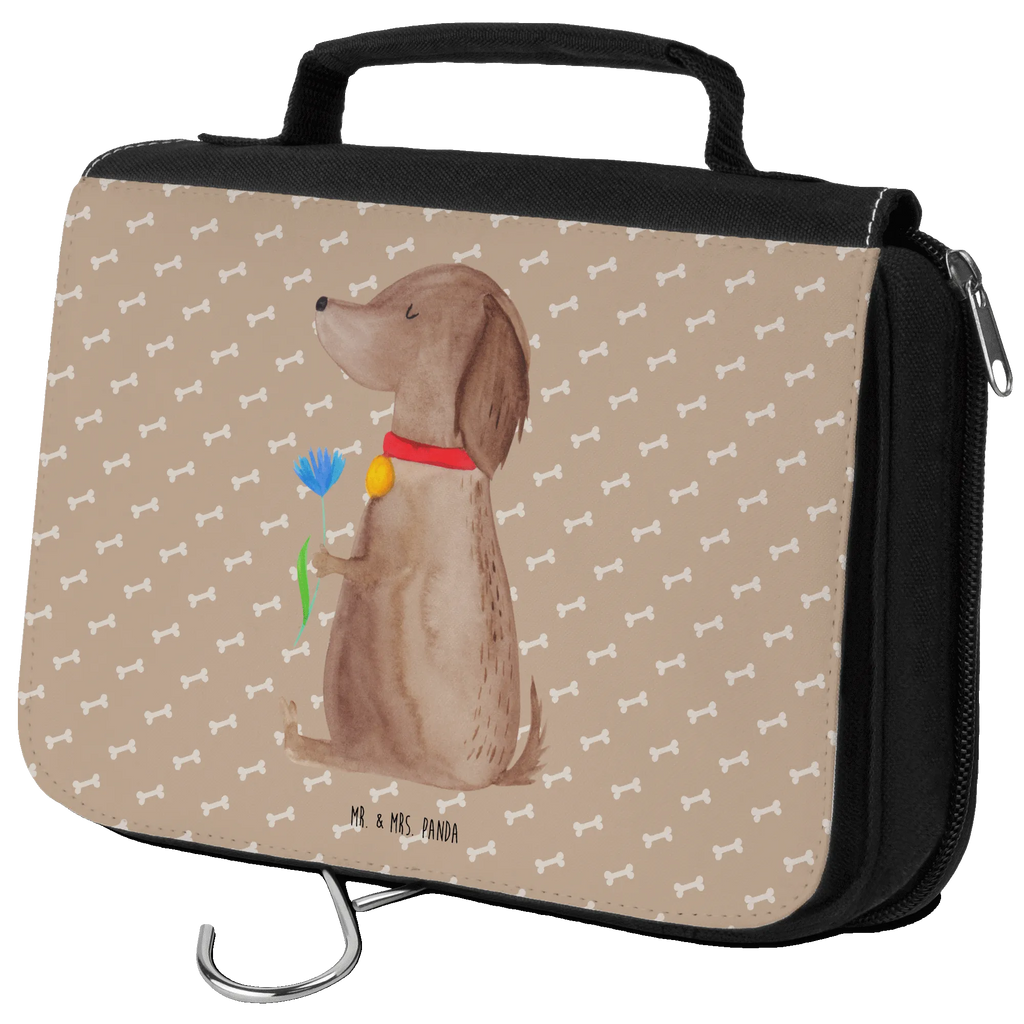 Wash bag Dog flower Kulturbeutel Waschbar, Toilettentasche, Kulturtasche, Necessaire, Kosmetiktasche, Kulturbeutel, Reisebeutel, Schminkbeutel, Schminktasche, hygienetasche, beautycase, Waschtasche, Waschbeutel, hygienebeutel, badtasche, Sprüche, Hund, Hunderasse, Hundebesitzer, Hundemotiv, Haustier, Tierliebhaber, Frauchen, Hundeliebe, Hunde