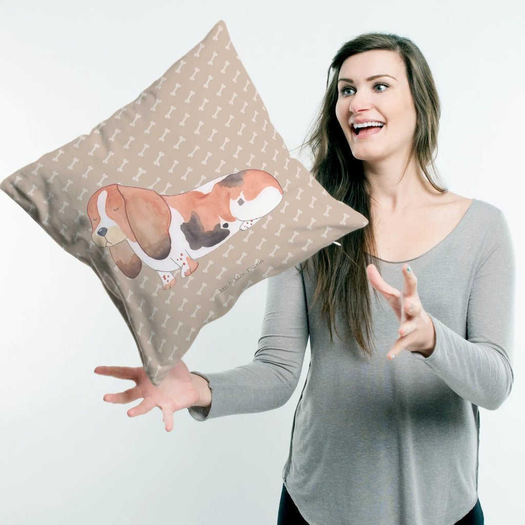 Cushion Dog Basset Hound fluffy, settee, 40 x 40, pillows, Pillow, pillow case, soft, bedroom, cushion, bed, 40x40, couch, sofa, pad, dog, mutt, hound, woof, dog mama, dog breed, love dogs, love for dogs, dog decorative items, bag with dog print, funny gifts for dog owners, what do you give a dog lover, Christmas gifts for dogs, gifts for dogs, dog sayings, Dog, basset, basset hound, childless, dog love