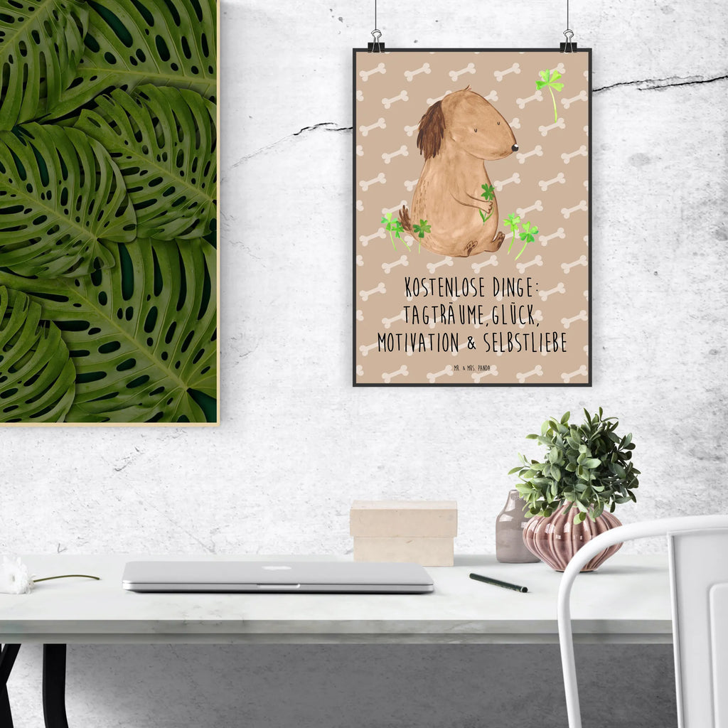 Poster Dog shamrock Bild für Wand, Kunstdruck, Poster, Wandbild, Wandschmuck, kunstposter, Plakat, Mr. & Mrs. Panda Poster, Designposter, Wanddekoration, drucke, Bild, wanddeko, Wandposter, Deko Bild, Wanddeko Bild, wanddruck, grafikposter, kunstdruck poster, Posterdruck, kunst für die wand, wandkunst, Tierliebhaber, Haustier, Hundemotiv, Hundebesitzer, Hunderasse, Hund, Sprüche, Tagträume, Motivation, Glück, Geschenk, Kleeblatt, Glücksbringer, Neuanfang, Achtsamkeit, Selbstliebe