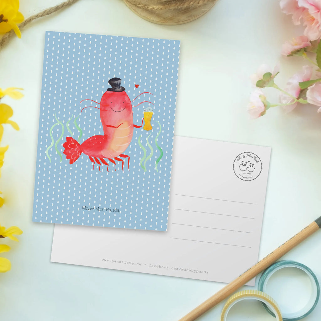 Postcard lobster Wheat Ansichtskarten, Designkarte, bildkarte, spruchkarte, Grußkarte, Ansichtskarte, Kunstkarten, kunstkarte, Motivkarte, Postkarten, Fotokarte, einzelkarte, Postkarte, Urlaub, Meerestiere, Meer, Kneipe, Kochen, Junggeselle, Gasthaus, Junggesellin, Männerhaushalt, Bier, Garnele, Bierliebhaber, Wirtschaft, Garnelen