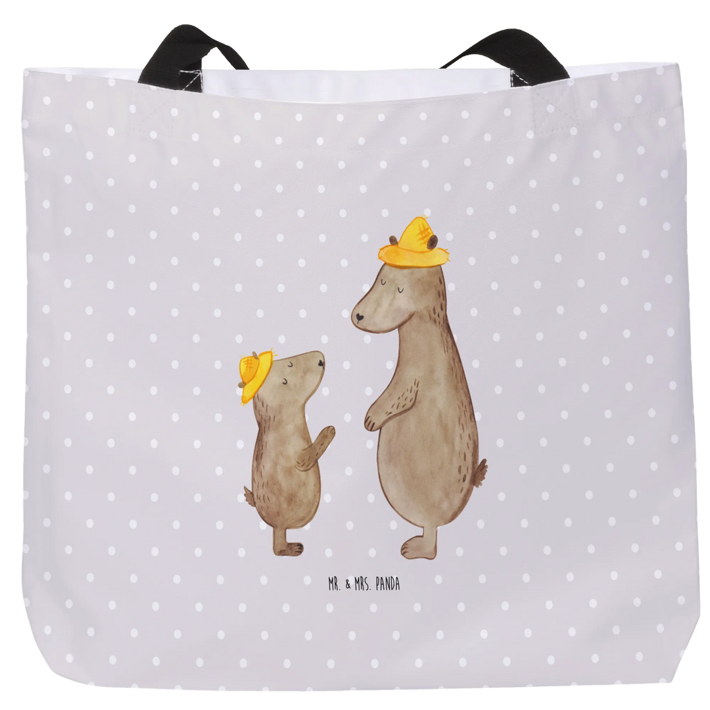 Shopper Bears with hats Shopper, Alltagstasche, XXL Tasche, Ausflug, Beutel, Tüte, Einkaufsbeutel, Freizeittasche, Stofftasche, Schultertasche, Einkaufstasche, Strandtasche, Tragebeutel, XL, Schultasche, Schulbeutel, Oma, Schwester, Mama, Bruder, Papa, Opa, Muttertag, Vatertag, Familie, Vorbild, Söhne, Sohn, Bär, Bären, Family, Paps, Kind, Lieblingsmensch, Dad, Daddy, Vater-Sohn, Papi, Kinder, Vater