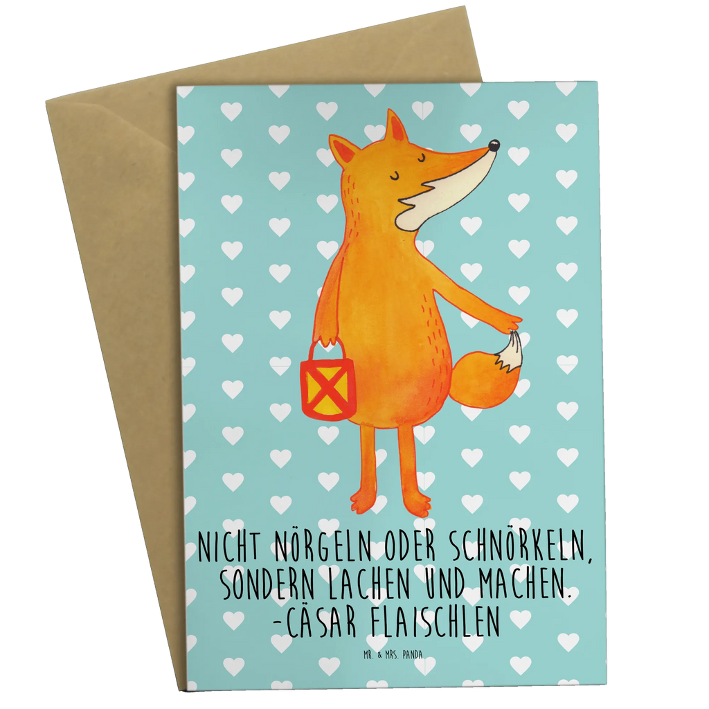 Greetings card Fox Lantern Klappkarte, Glückwunschkarte, Karte, Hochzeitskarte, Ansichtskarten, Grußkarte, Einladungskarte, Geburtstagskarte, Fuchs, Laterne, Liebeskummer Spruch, Füchse, Aufmuntern, Cäsar Otto Hugo Flaischlen, Laternenumzug, Spruch trösten, Sankt Martin