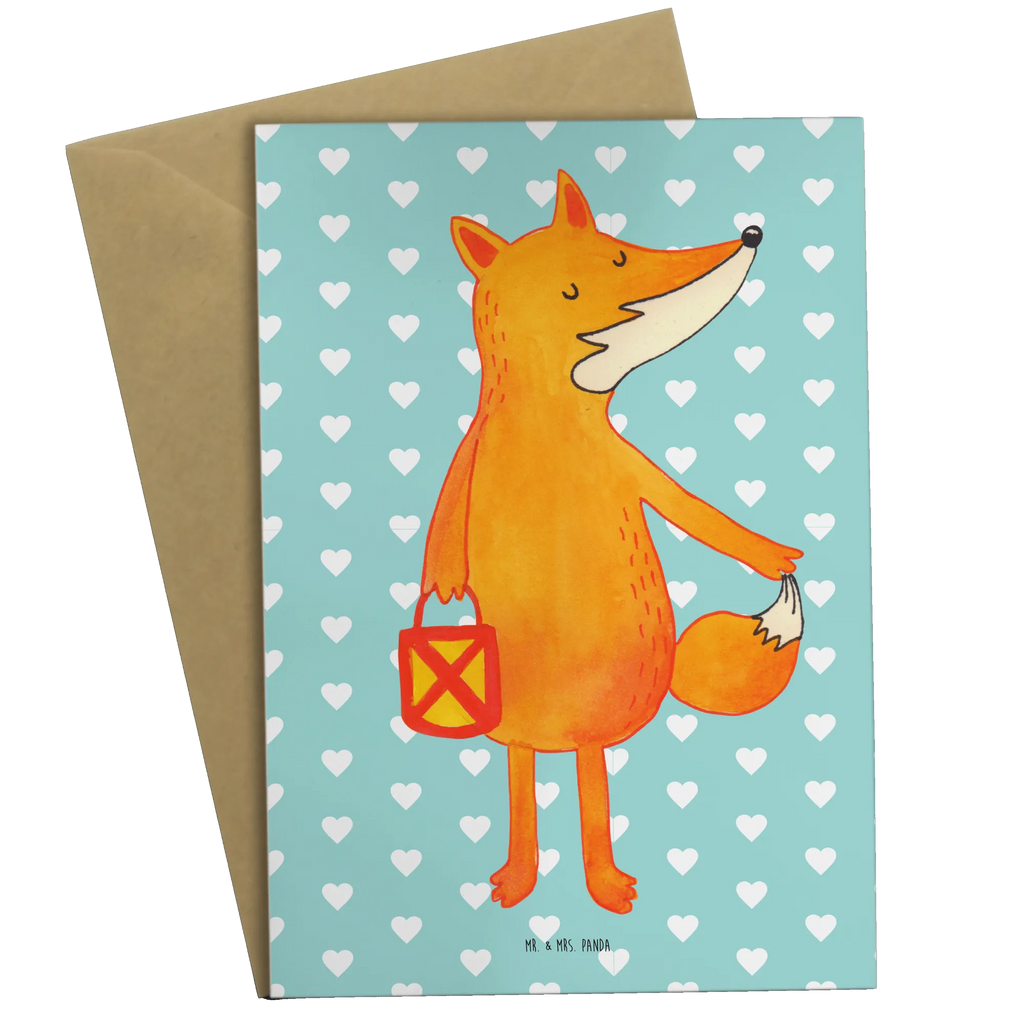 Greetings card Fox Lantern Klappkarte, Glückwunschkarte, Karte, Hochzeitskarte, Ansichtskarten, Grußkarte, Einladungskarte, Geburtstagskarte, Fuchs, Laterne, Liebeskummer Spruch, Füchse, Aufmuntern, Cäsar Otto Hugo Flaischlen, Laternenumzug, Spruch trösten, Sankt Martin
