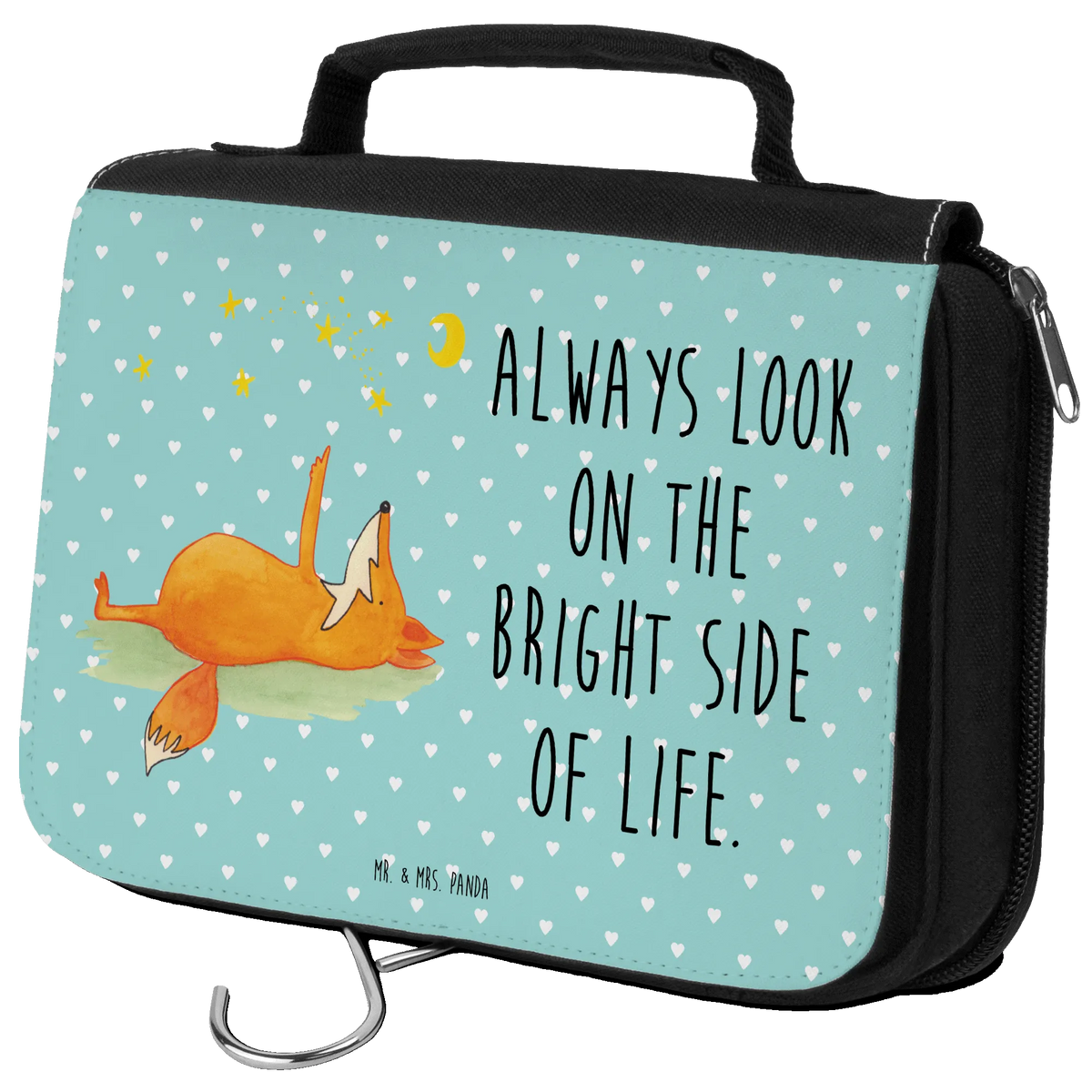 Kulturbeutel Fuchs Sterne Make-Up Tasche, beauty case, Waschtasche, duschbeutel, Kulturbeutel, hygienetasche, Kosmetiktasche, hygienebeutel, badtasche, Schminkbeutel, Kulturtasche, Necessaire, beautycase, Toilettentasche, Waschbeutel, Reise-Kulturtasche, kulturtäschchen, Reisebeutel, kosmetiktäschchen, Schminktasche, Kosmetikbeutel, Fuchs, Spruch Positiv, Tröstende Worte, Füchse, Romantik, Always Look On The Bright Side Of Life, Spruch schön