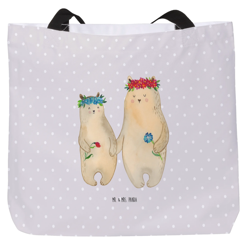 Shopper Bears with flower crown Schulbeutel, Ausflug, Tüte, Shopper, XXL Tasche, Stofftasche, Einkaufsbeutel, Freizeittasche, Schultasche, Schultertasche, Einkaufstasche, Tragebeutel, Strandtasche, Beutel, XL, Alltagstasche, Oma, Schwester, Mama, Bruder, Papa, Opa, Muttertag, Vatertag, Familie, Beste Mutter, Weltbeste Mama, Bär, Family, Lieblingsmensch, Kind, Vorbild, Mutter, Töchter, Tochter, Kinder, Mami, Lieblingsmama, Geschenk Mama. Muttertag, Bären, Mutti