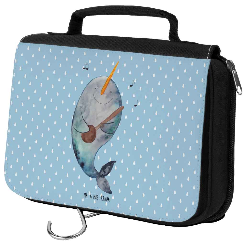 Kosmetyczka narwal Gitara Waschbeutel, beautycase, Kulturbeutel, Schminkbeutel, Reisebeutel, Kosmetiktasche, Toilettentasche, hygienetasche, Schminktasche, badtasche, Kulturbeutel Waschbar, hygienebeutel, Necessaire, Kulturtasche, Waschtasche, Meer, Urlaub, Meerestiere, Probleme, Frust, Gitarre, Problemlösung, Tanzen, Narwal, Gespräche, Wal