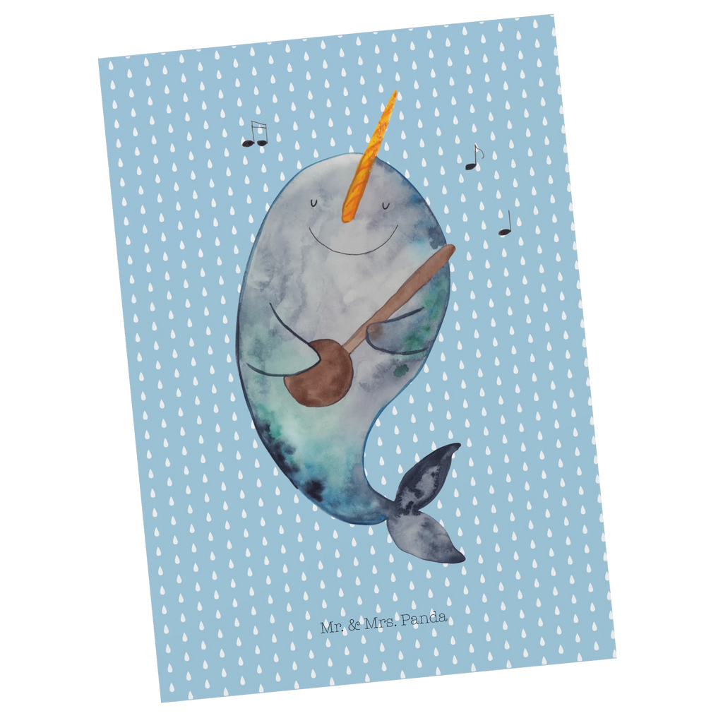 Pocztówka narwal Gitara Ansichtskarte, Postkarte, Motivkarte, einzelkarte, spruchkarte, bildkarte, Postkarten, Kunstkarten, Ansichtskarten, Designkarte, Grußkarte, Fotokarte, kunstkarte, Urlaub, Meerestiere, Meer, Narwal, Problemlösung, Wal, Probleme, Tanzen, Gespräche, Gitarre, Frust