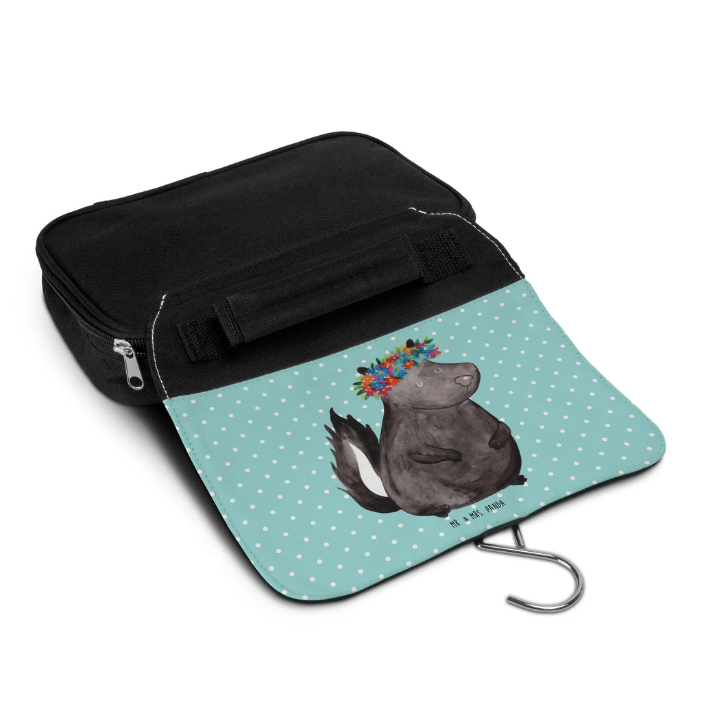 Kosmetyczka skunks dziewczynka badtasche, Necessaire, Waschtasche, hygienebeutel, Waschbeutel, beautycase, Kulturbeutel, Schminkbeutel, hygienetasche, Kulturbeutel Waschbar, Kosmetiktasche, Reisebeutel, Schminktasche, Toilettentasche, Kulturtasche, Stinktier, Skunk, Raubtier, Stinki, Wildtier, Namaste, Stinker, Yoga