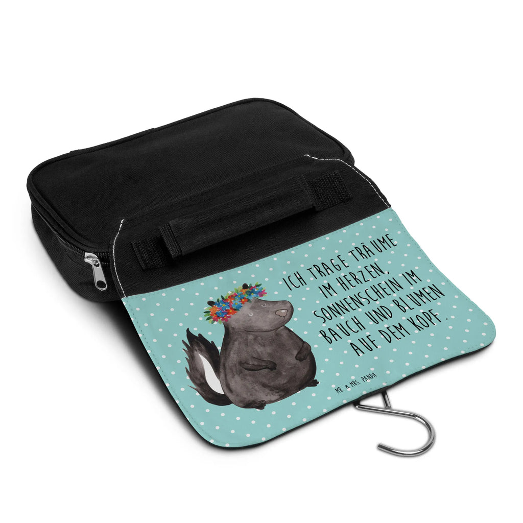 Kosmetyczka skunks dziewczynka badtasche, Necessaire, Waschtasche, hygienebeutel, Waschbeutel, beautycase, Kulturbeutel, Schminkbeutel, hygienetasche, Kulturbeutel Waschbar, Kosmetiktasche, Reisebeutel, Schminktasche, Toilettentasche, Kulturtasche, Stinktier, Skunk, Raubtier, Stinki, Wildtier, Namaste, Stinker, Yoga