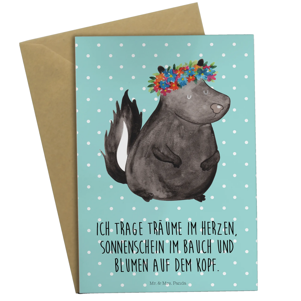 Greetings card skunk Girl Glückwunschkarte, Karte, Grußkarte, Ansichtskarten, Einladungskarte, Hochzeitskarte, Geburtstagskarte, Klappkarte, Stinktier, Skunk, Raubtier, Yoga, Namaste, Wildtier, Stinker, Stinki