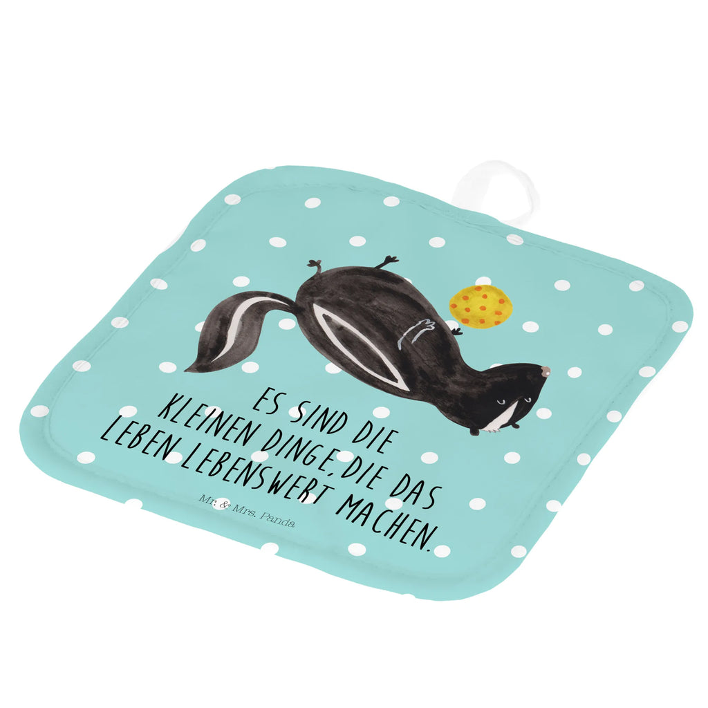 2-elementowy zestaw podkładek pod garnki skunks piłka topfhalter, Topfuntersetzer, Topflappen Set, 2er Set Topflappen, Topfhandschuhe, Topflappenset, Topflappen, Topflappen 2er Set, Stinktier, Skunk, Raubtier, Wildtier, Verspielt, Stinker, Weisheit, Stinki