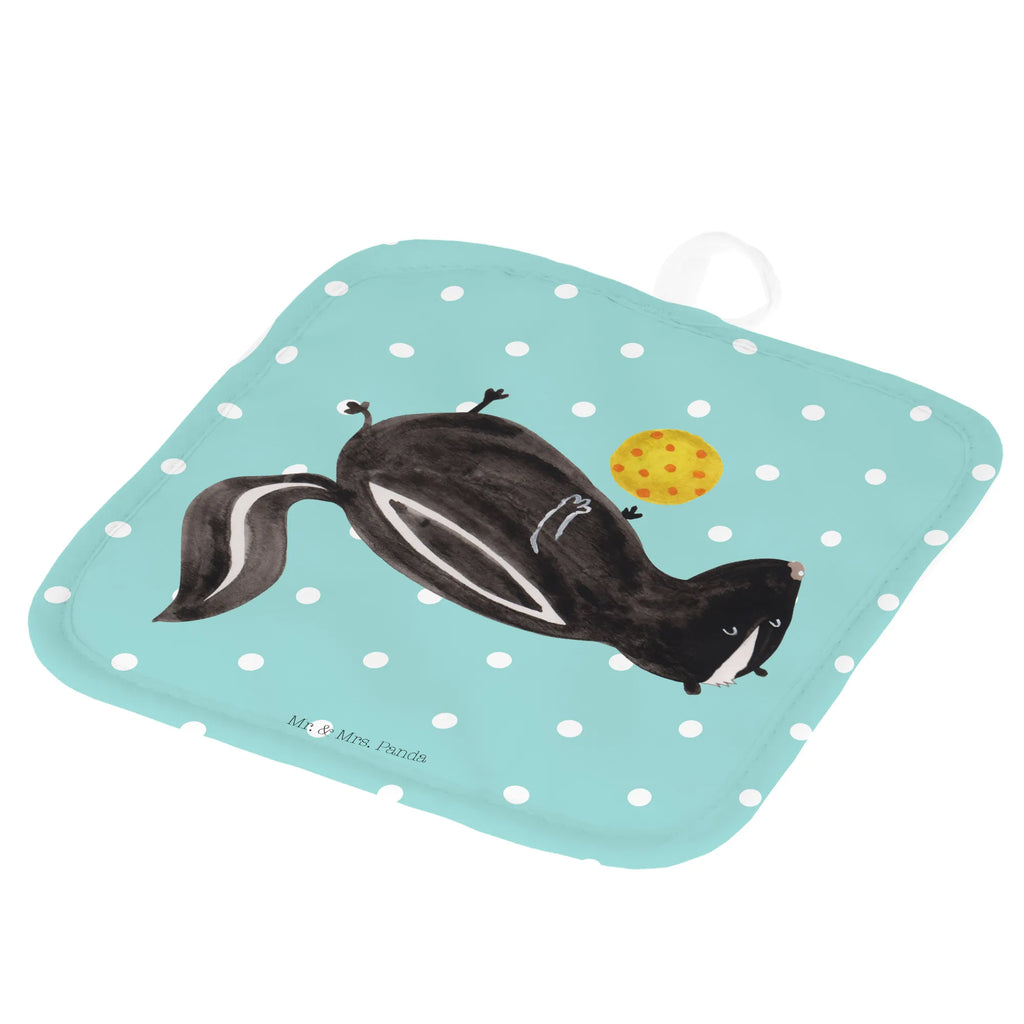 2-elementowy zestaw podkładek pod garnki skunks piłka topfhalter, Topfuntersetzer, Topflappen Set, 2er Set Topflappen, Topfhandschuhe, Topflappenset, Topflappen, Topflappen 2er Set, Stinktier, Skunk, Raubtier, Wildtier, Verspielt, Stinker, Weisheit, Stinki