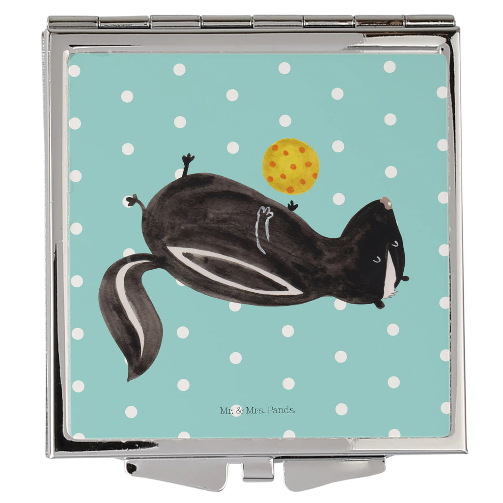 Handbag mirror skunk ball make-up mirror, mirror, handbag, silver, make up, square, Skunk, stinker, wisdom, skunk, wild animal, stinky, playful, predator