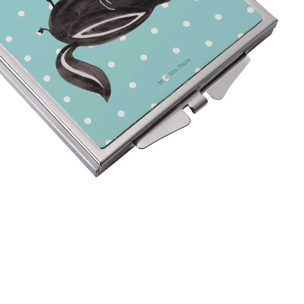 Handbag mirror skunk ball make-up mirror, mirror, handbag, silver, make up, square, Skunk, stinker, wisdom, skunk, wild animal, stinky, playful, predator