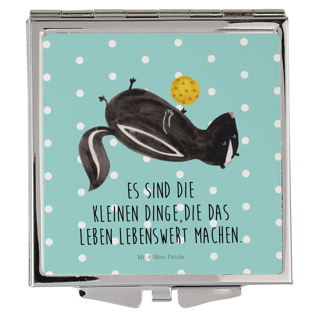 Handbag mirror skunk ball make-up mirror, mirror, handbag, silver, make up, square, Skunk, stinker, wisdom, skunk, wild animal, stinky, playful, predator