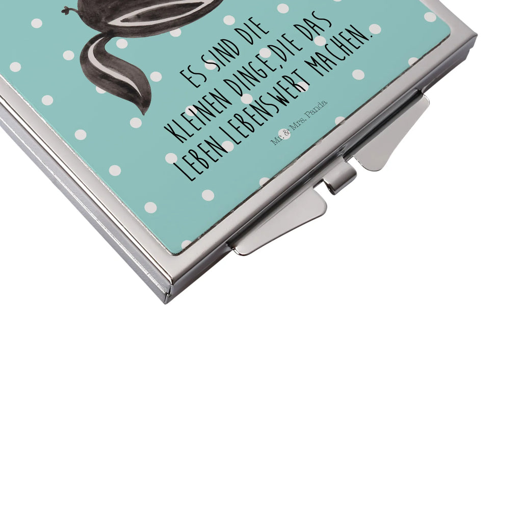 Handbag mirror skunk ball make-up mirror, mirror, handbag, silver, make up, square, Skunk, stinker, wisdom, skunk, wild animal, stinky, playful, predator