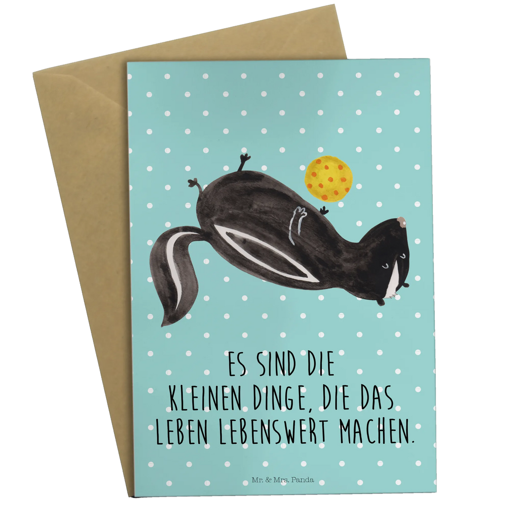 Greetings card skunk ball greeting card, birthday card, folding card, invitation card, wedding card, Skunk, skunk, wisdom, stinky, predator, wild animal, playful, stinker