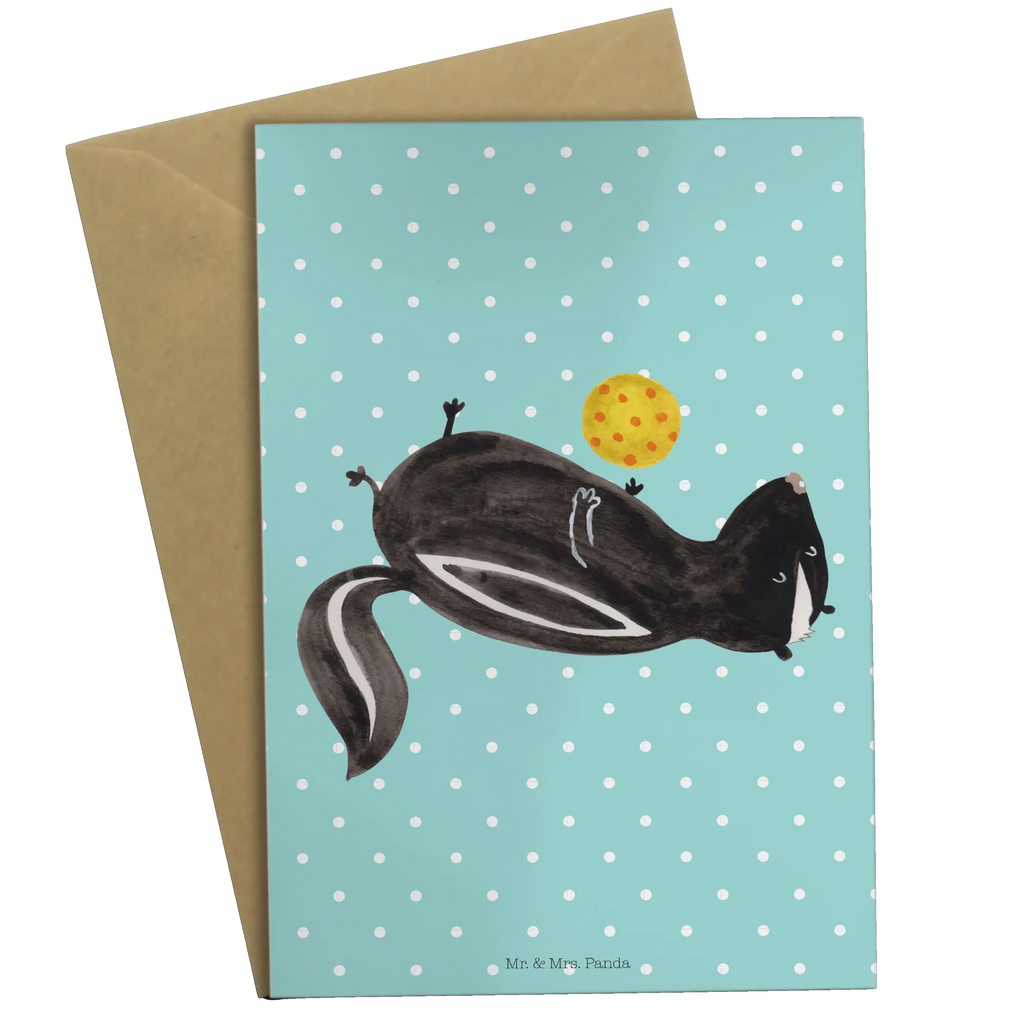Greetings card skunk ball greeting card, birthday card, folding card, invitation card, wedding card, Skunk, skunk, wisdom, stinky, predator, wild animal, playful, stinker