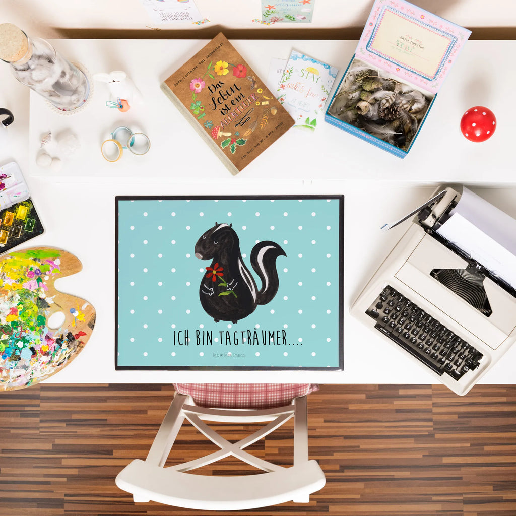 Desk pad skunk flower office, underlay, Desk pad, girl, desk, children, Skunk, dreams, skunk, stinker, daydreamer, dreamy, wild animal, predator, stink