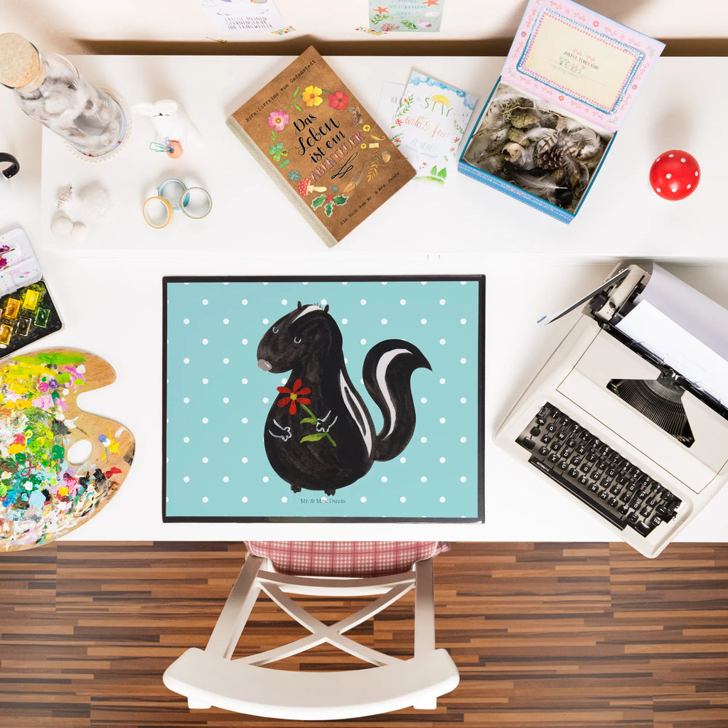Desk pad skunk flower office, underlay, Desk pad, girl, desk, children, Skunk, dreams, skunk, stinker, daydreamer, dreamy, wild animal, predator, stink