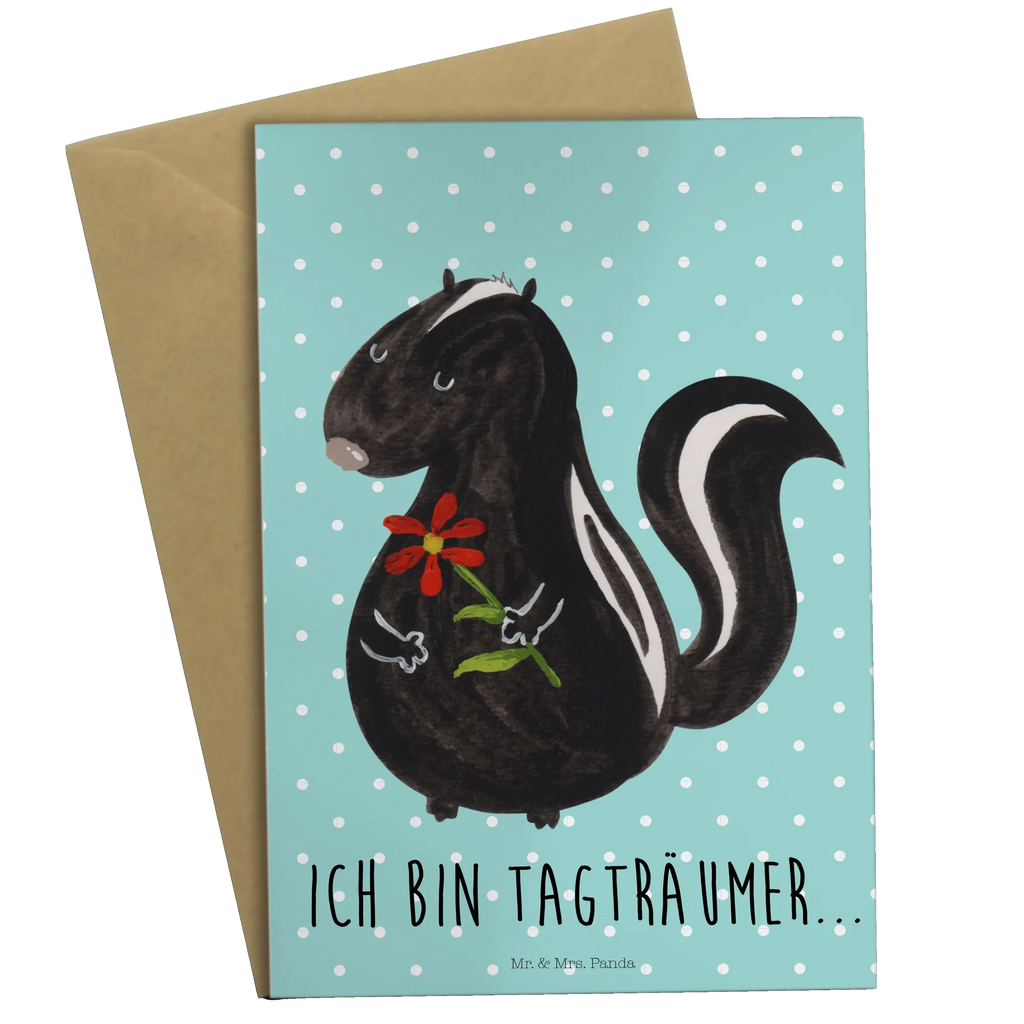 Greetings card skunk flower firmungskarte, glückwunschkarten, kommunionskarte, einladungskarten, abiturkarte, Motivkarte, Klappkarte, osterkarten, babykarte, valentinstagskarte, spruchkarte, genesungskarte, jubiläumskarte, Grußkarte, hochzeitskarten, Beileidskarte, neujahrskarte, dankeskarten, Glückwunschkarte, weihnachtskarten, osterkarte, vatertagskarte, Grußkarten, Skunk, Stinktier, Stinki, Raubtier, Tagträumer, Träume, Wildtier, Stinker, Verträumt, Dreams
