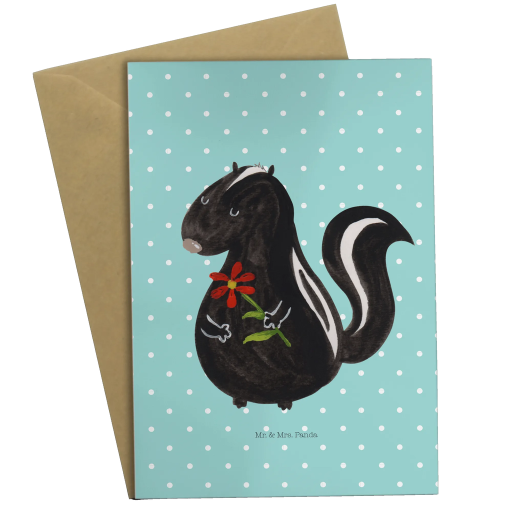 Greetings card skunk flower firmungskarte, glückwunschkarten, kommunionskarte, einladungskarten, abiturkarte, Motivkarte, Klappkarte, osterkarten, babykarte, valentinstagskarte, spruchkarte, genesungskarte, jubiläumskarte, Grußkarte, hochzeitskarten, Beileidskarte, neujahrskarte, dankeskarten, Glückwunschkarte, weihnachtskarten, osterkarte, vatertagskarte, Grußkarten, Skunk, Stinktier, Stinki, Raubtier, Tagträumer, Träume, Wildtier, Stinker, Verträumt, Dreams