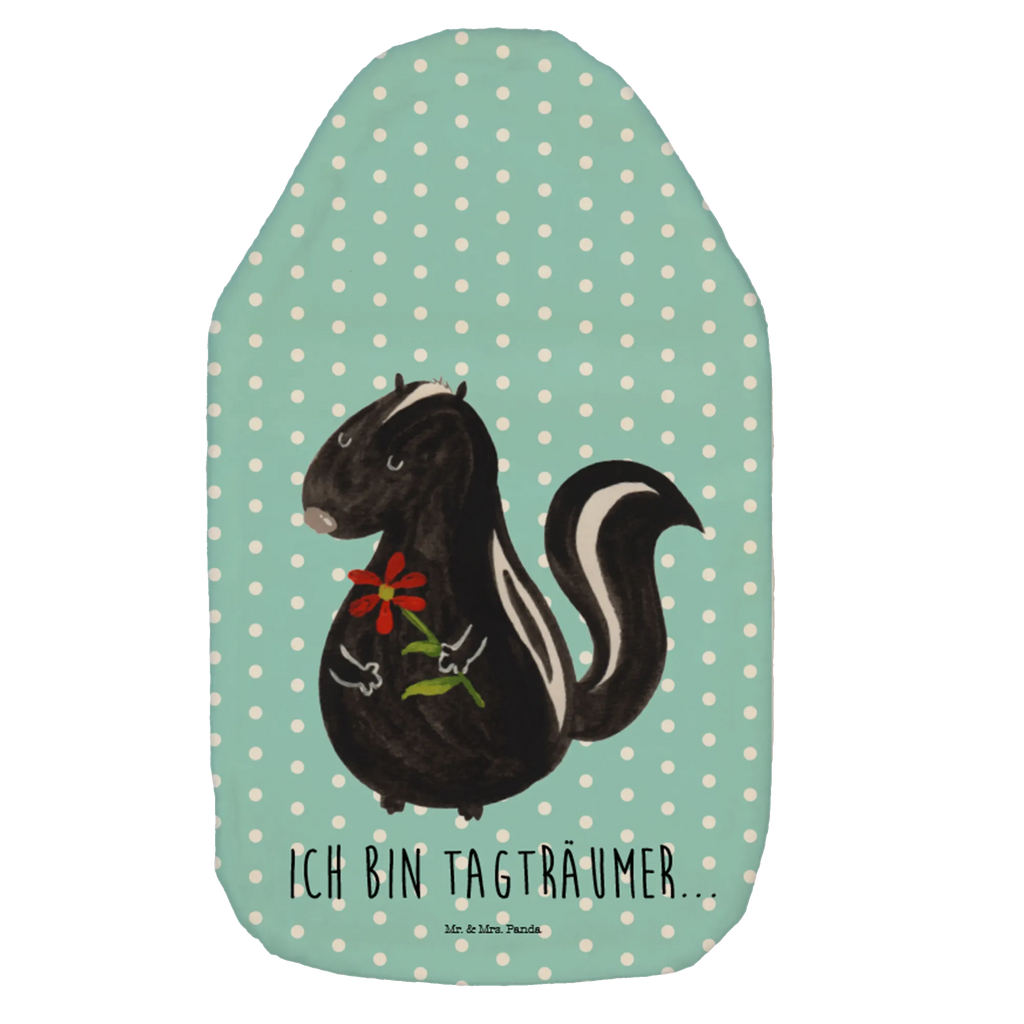 Wärmflasche Stinktier Blume Wärmflasche, Wärmflasche mit Bezug, Kinderwärmflasche, Körnerkissen, Kleine Wärmflasche, Wärmekissen, Wärmflaschenbezug, Bettflasche, Stinktier, Skunk, verträumt, Tagträumer, Wildtier, Stinki, Raubtier, Träume, Stinker, Dreams