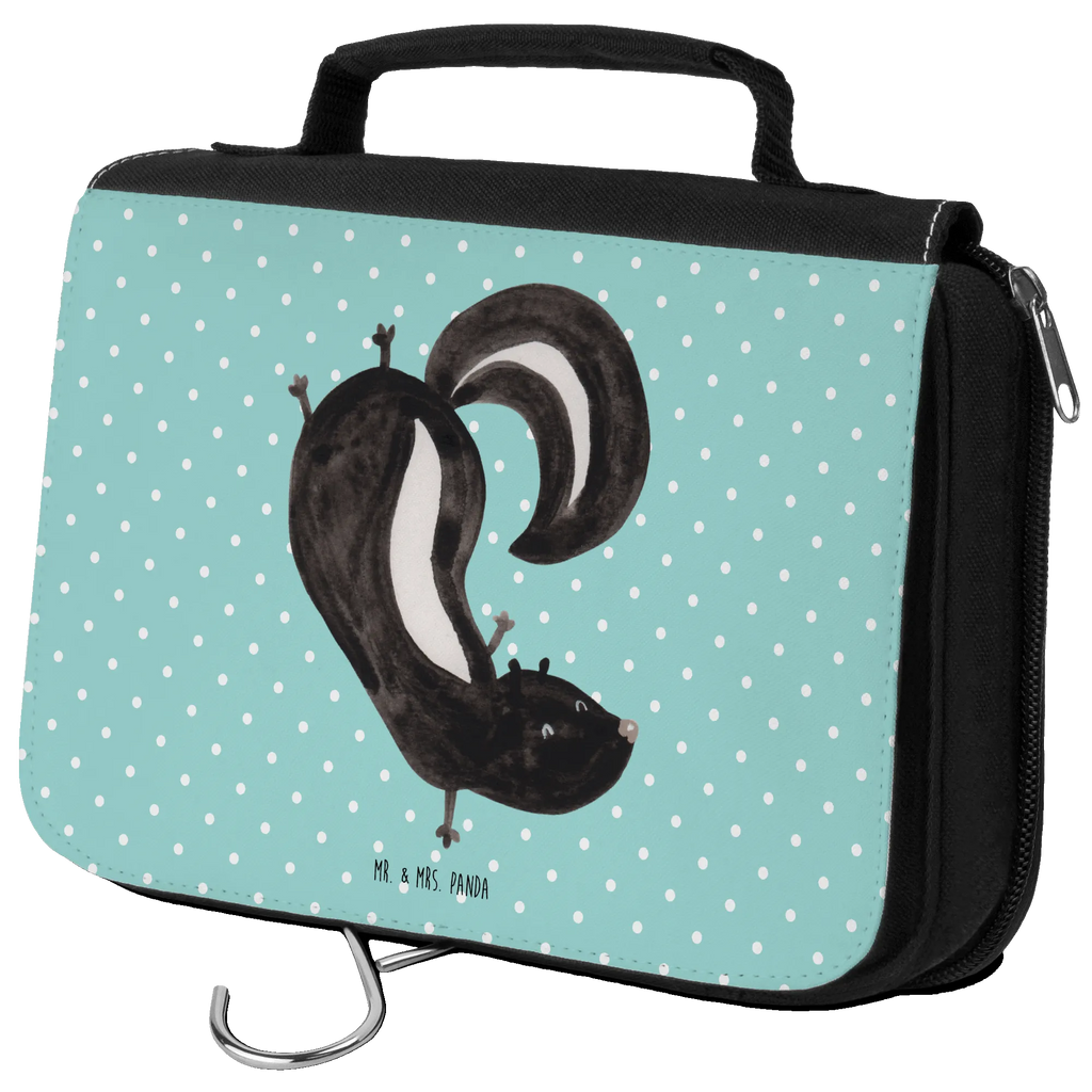 Wash bag skunk handstand hygienebeutel, Waschtasche, Kulturtasche, Kulturbeutel Waschbar, Necessaire, Toilettentasche, Schminkbeutel, Kulturbeutel, Reisebeutel, hygienetasche, Waschbeutel, Schminktasche, Kosmetiktasche, badtasche, beautycase, Stinktier, Skunk, Stinki, Spielplatz, Verpielt, Stinker, Raubtier, Kind, Wildtier