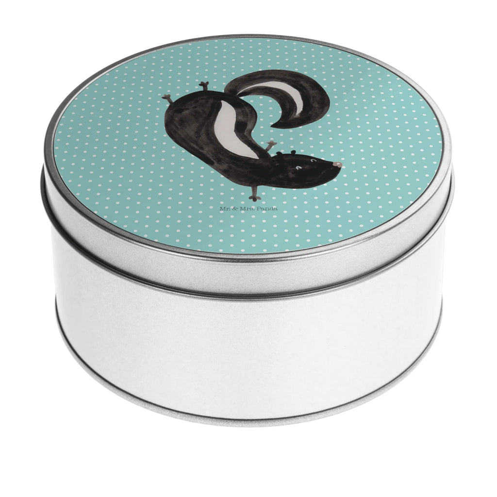 okrągła puszka z blachy skunks stojka Stinktier, Skunk