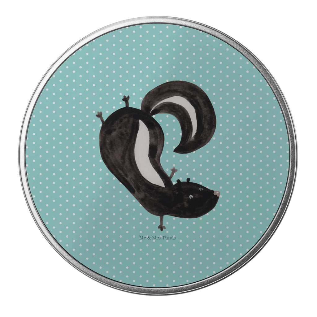 okrągła puszka z blachy skunks stojka Stinktier, Skunk