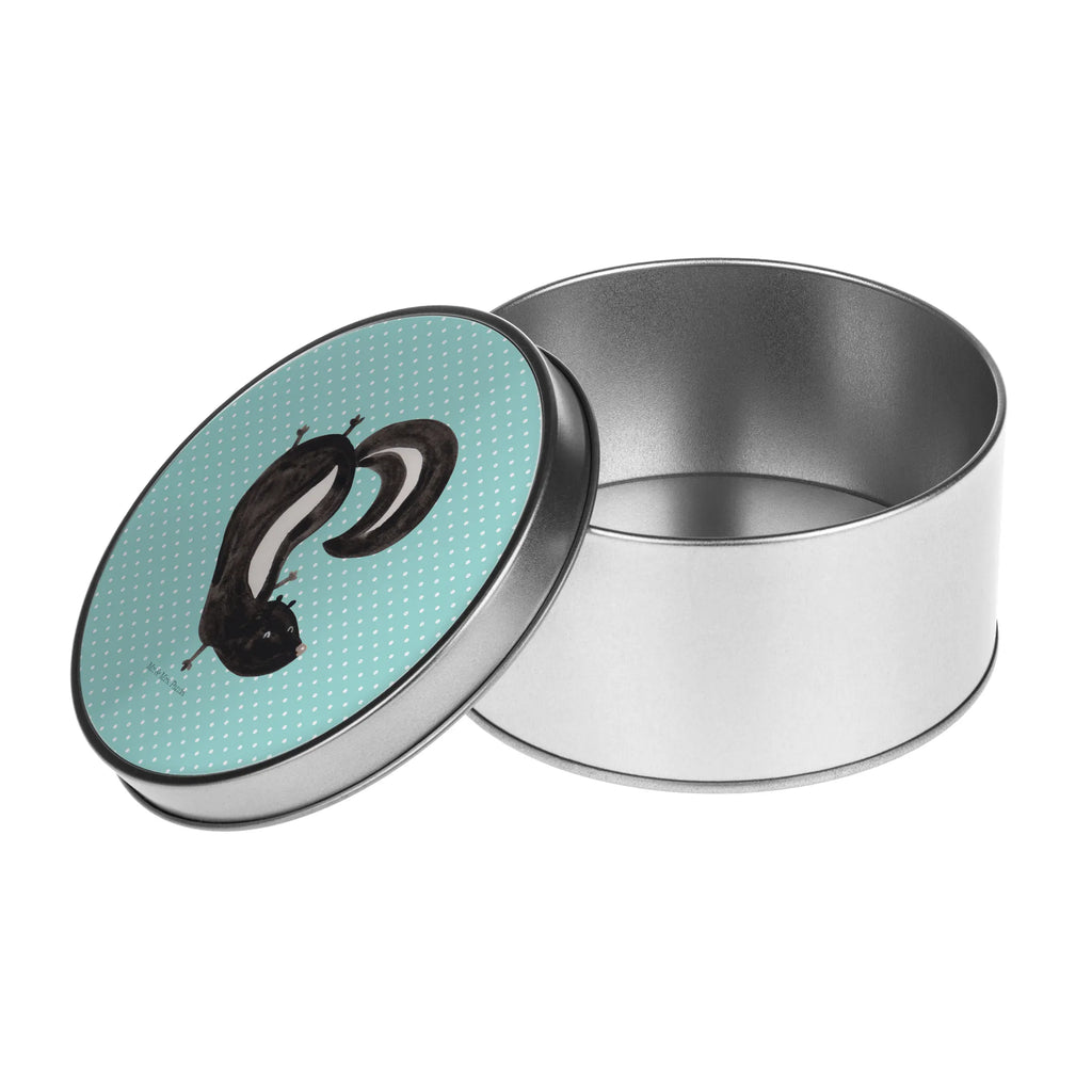 okrągła puszka z blachy skunks stojka Stinktier, Skunk