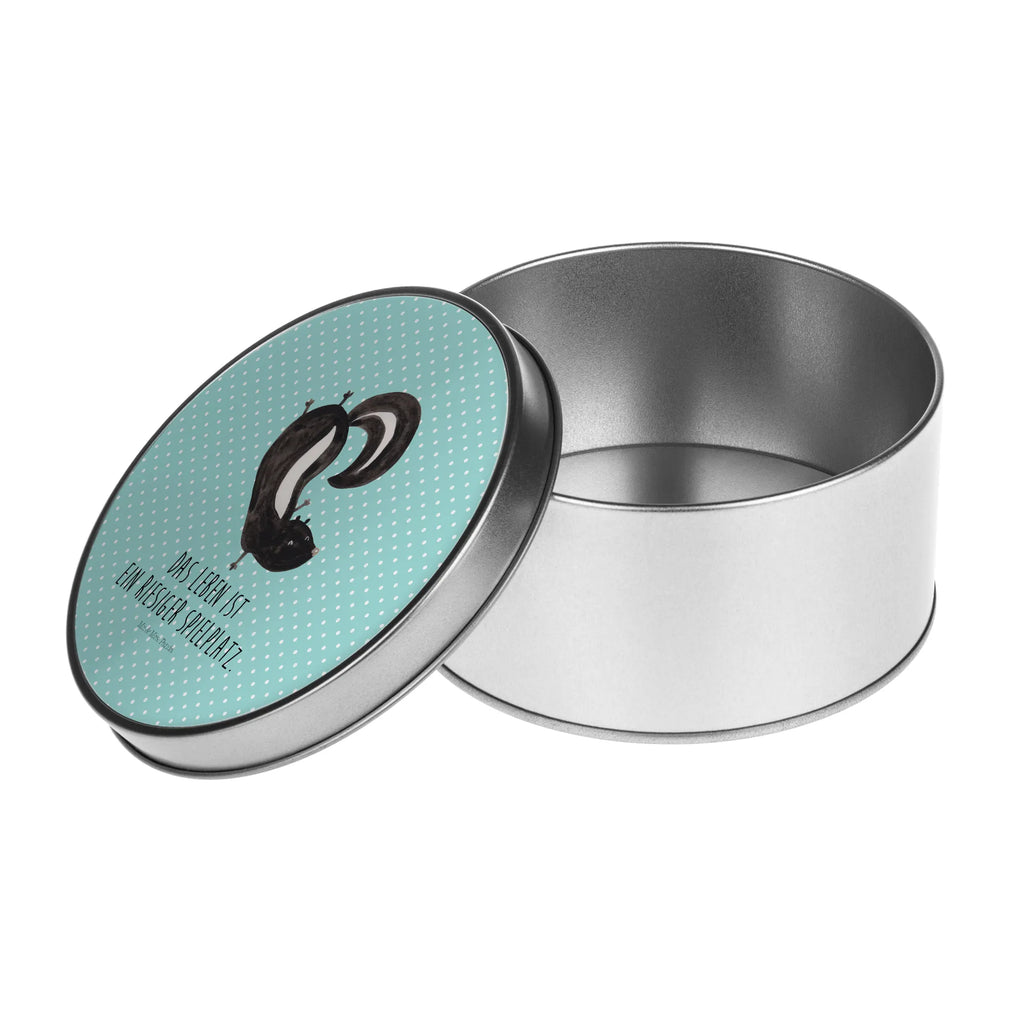 okrągła puszka z blachy skunks stojka Stinktier, Skunk