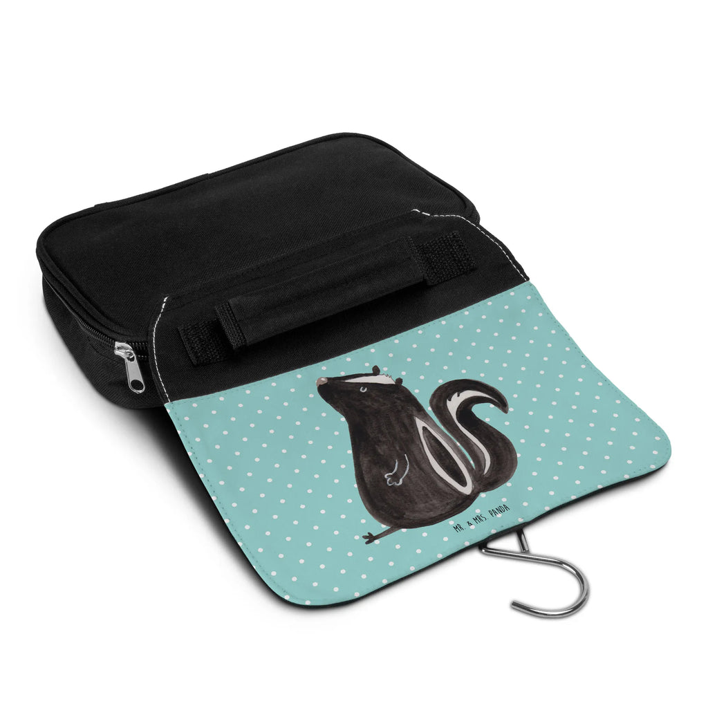 Wash bag skunk Sit Ladies, Cosmetic bag, To hang up, Toilet bag, Gentlemen, Wash bag, Skunk, slogan, know-it-all, wild animal, law, predator, office, skunk, stinky, stinker