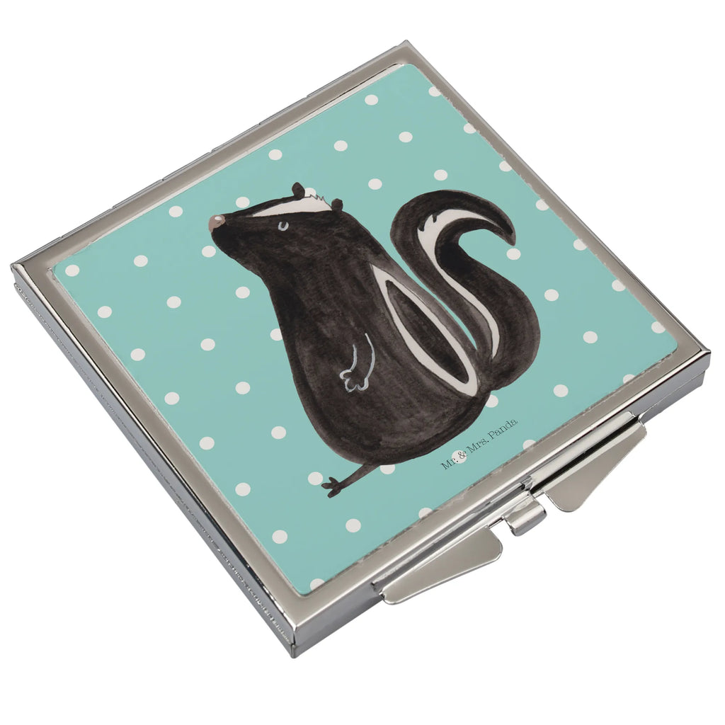 Handbag mirror skunk Sit make-up mirror, make up, square, silver, mirror, handbag, Skunk, wild animal, stinker, stinky, office, know-it-all, slogan, law, skunk, predator