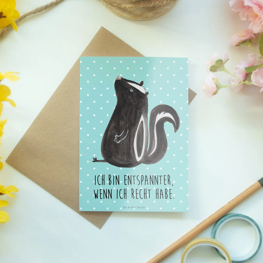 Greetings card skunk Sit kommunionskarte, Klappkarte, valentinstagskarte, babykarte, neujahrskarte, hochzeitskarten, genesungskarte, jubiläumskarte, einladungskarten, Grußkarten, Beileidskarte, Motivkarte, Glückwunschkarte, firmungskarte, osterkarte, abiturkarte, dankeskarten, weihnachtskarten, Grußkarte, vatertagskarte, glückwunschkarten, spruchkarte, osterkarten, Skunk, Stinktier, Wildtier, Stinki, Raubtier, Besserwisser, Recht, Stinker, Büro, Spruch