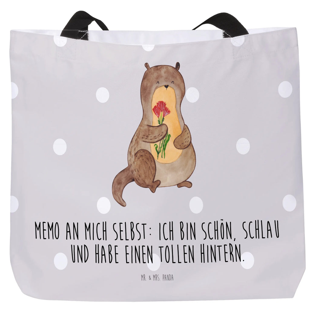 Shopper Otter Blumenstrauß Schulbeutel, Freizeittasche, Beutel, Tragebeutel, Strandtasche, Shopper, Alltagstasche, Schultasche, Einkaufsbeutel, Tasche, Einkaufstasche, Otter, Fischotter, Seeotter, Otter Seeotter See Otter