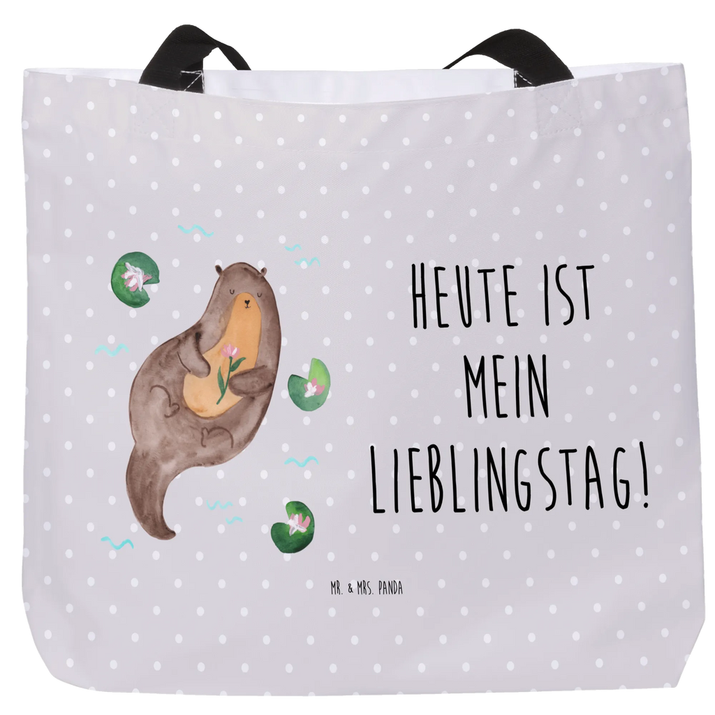 Shopper Otter Seerose Schultertasche, Beutel, Einkaufsbeutel, Schulbeutel, Strandtasche, Freizeittasche, Stofftasche, Tragebeutel, Shopper, XXL Tasche, Einkaufstasche, XL, Tüte, Schultasche, Ausflug, Alltagstasche, Otter, Fischotter, Seeotter, Otter Seeotter See Otter