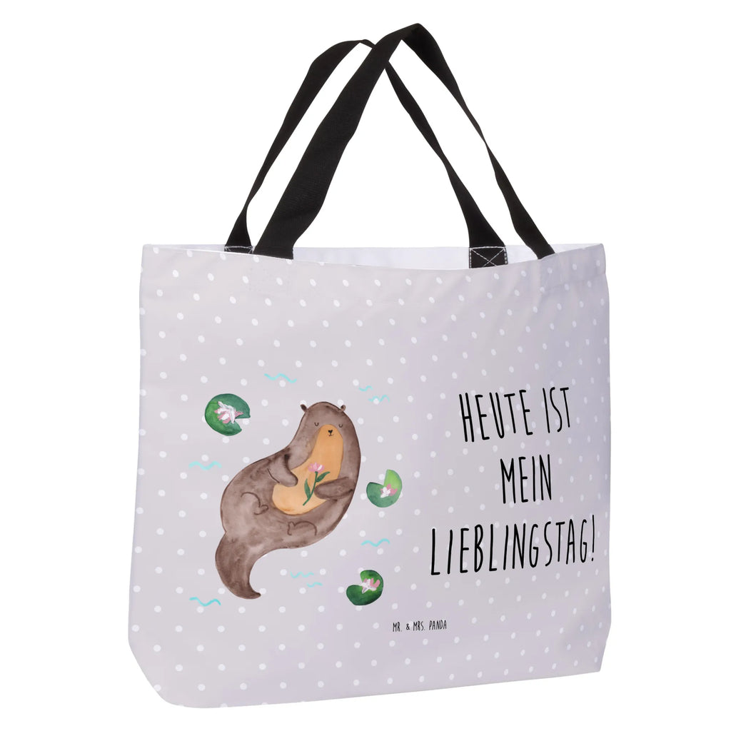 Shopper Otter Seerose Schultertasche, Beutel, Einkaufsbeutel, Schulbeutel, Strandtasche, Freizeittasche, Stofftasche, Tragebeutel, Shopper, XXL Tasche, Einkaufstasche, XL, Tüte, Schultasche, Ausflug, Alltagstasche, Otter, Fischotter, Seeotter, Otter Seeotter See Otter