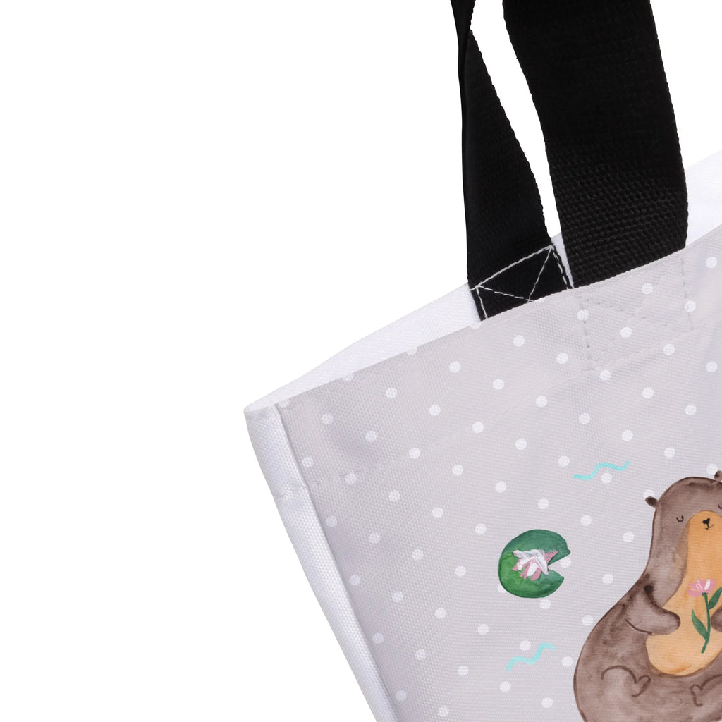 Shopper Otter Seerose Schultertasche, Beutel, Einkaufsbeutel, Schulbeutel, Strandtasche, Freizeittasche, Stofftasche, Tragebeutel, Shopper, XXL Tasche, Einkaufstasche, XL, Tüte, Schultasche, Ausflug, Alltagstasche, Otter, Fischotter, Seeotter, Otter Seeotter See Otter