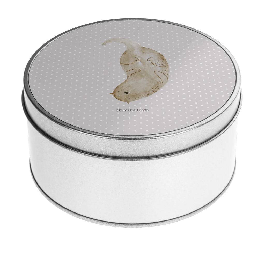 okrągła puszka z blachy wydra Do góry nogami Kuna, wydra, morska wydra