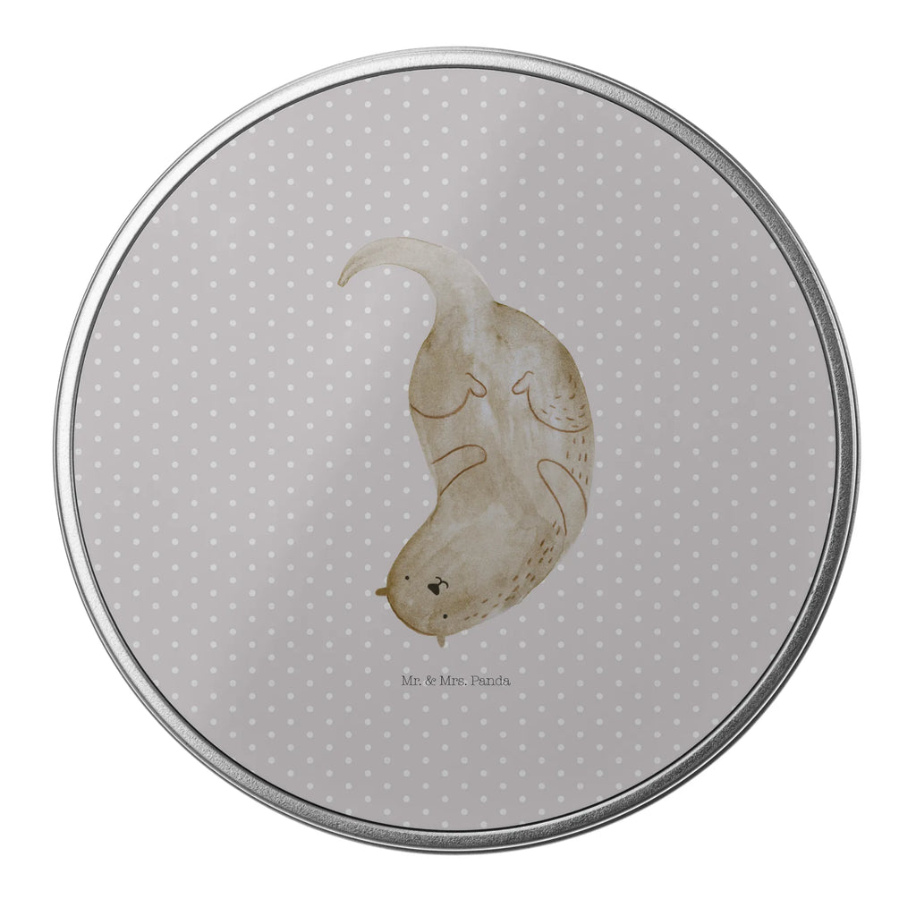 okrągła puszka z blachy wydra Do góry nogami Kuna, wydra, morska wydra