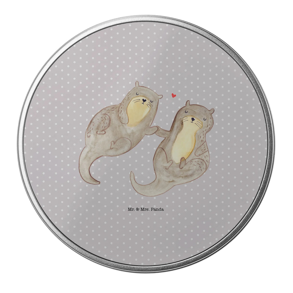 okrągła puszka z blachy wydra trzymać się za ręce Kuna, wydra, morska wydra