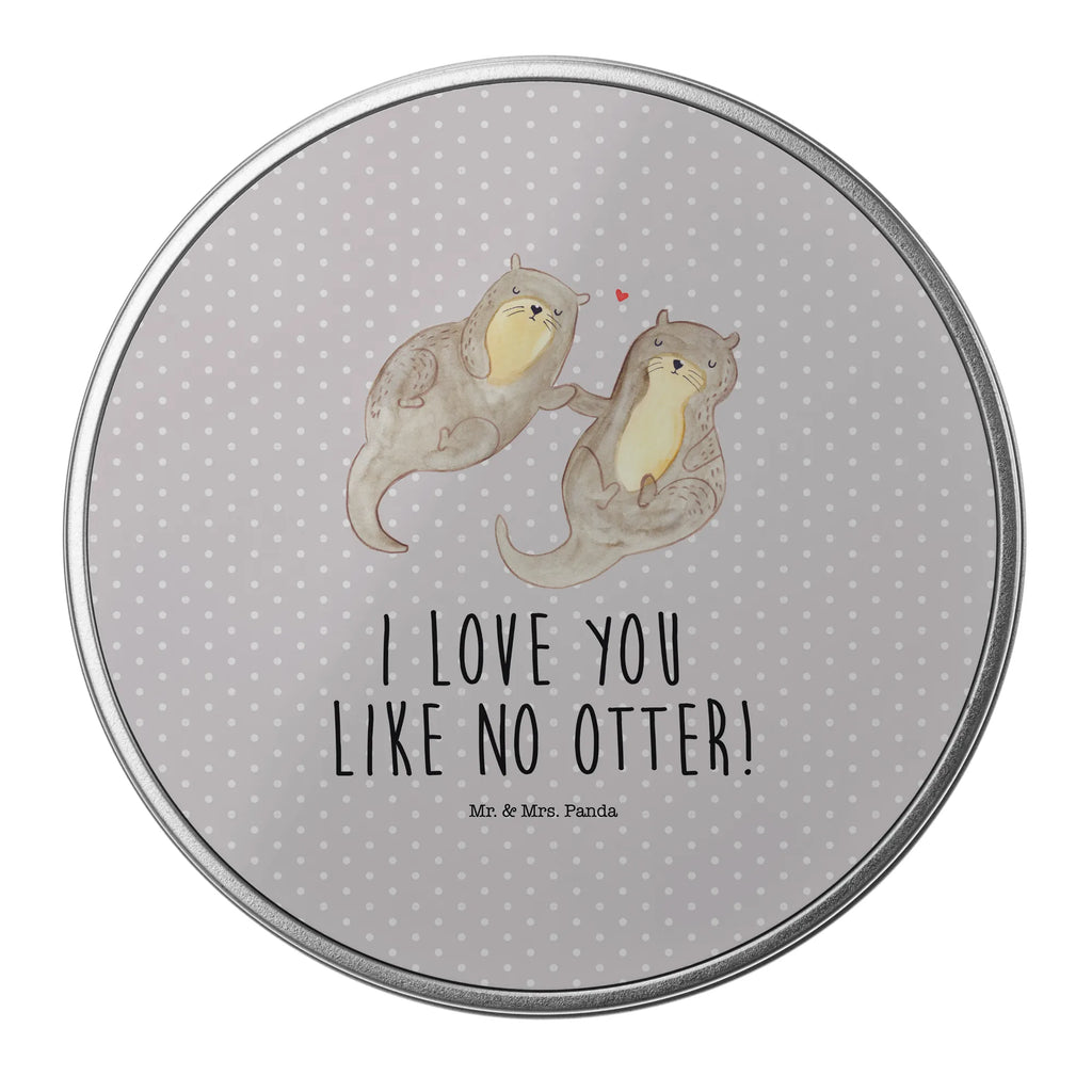 okrągła puszka z blachy wydra trzymać się za ręce Kuna, wydra, morska wydra