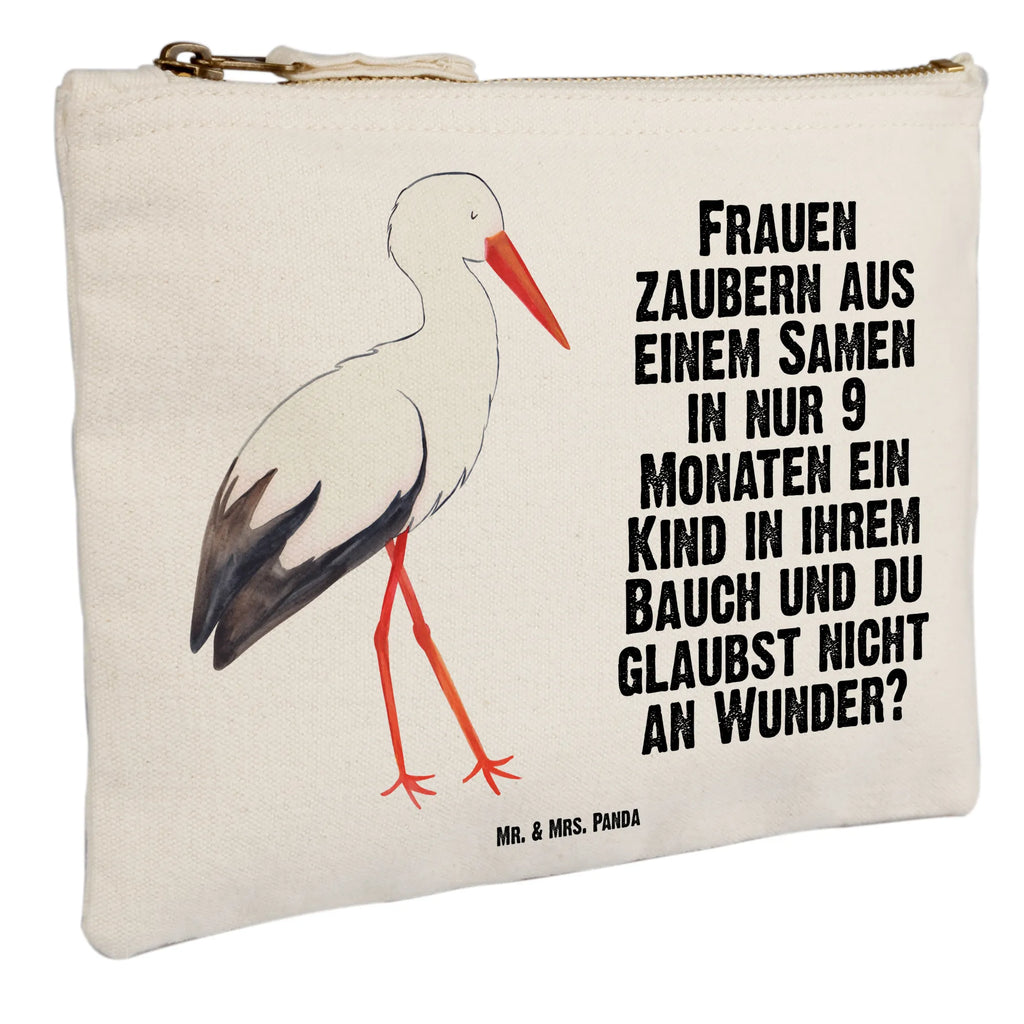 Make-up bag Stork Waschtasche, toiletry bag, Etui, Kosmetikbeutel, Schlampermäppchen, Schminktäschchen, Stiftemäppchen, aufbewahrungstasche, beauty tasche, Waschbeutel, kosmetiktäschchen, Kosmetiktasche, pinsel tasche, utensilientasche, beauty case, Schminktasche, Federmappe, aufbewahrungsbeutel, Mäppchen, Schminkbeutel, Kulturtasche, Kulturbeutel, pencil case, Lustige Sprüche, Tiermotive, Tiere, Gute Laune, Storch, Geburt, Mutter Werden, Schwangerschaft, Baby, Schwanger, Störche, Babybauch, Mutter, Mütter
