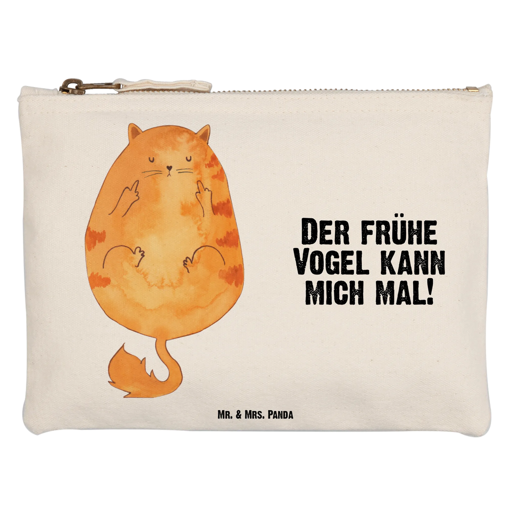 torebka na makijaż Kot ranny ptaszek Kot, motyw kotów, miłośnik kotów, dekoracje z kotami, przyjaciel kotów, entuzjasta kotów, produkty dla kotów, artykuły dla kotów, akcesoria dla kotów, pamiątki z kotami, produkty dla miłośników kotów, motywy kotów