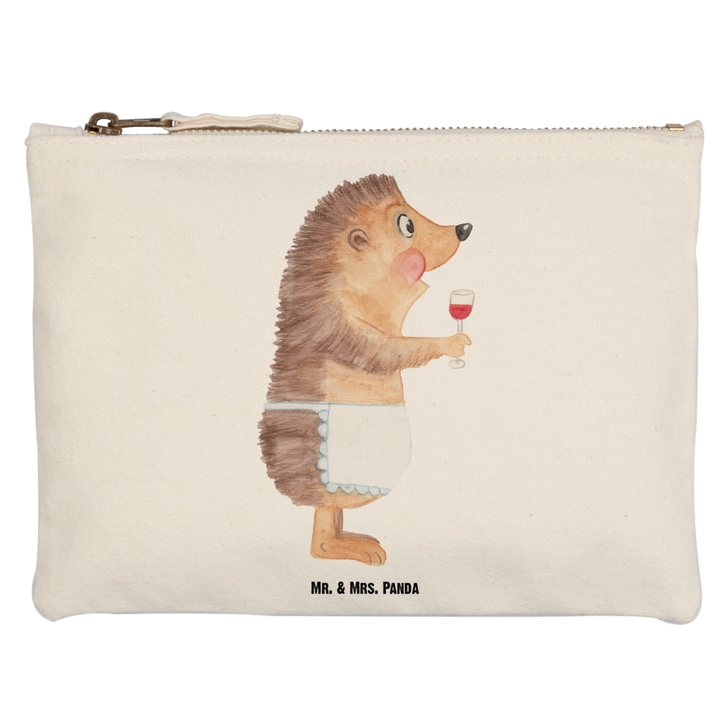 Make-up bag Hedgehog wine Stiftemäppchen, Waschbeutel, Kulturbeutel, Kulturtasche, aufbewahrungstasche, kosmetiktäschchen, beauty case, Mäppchen, Federmappe, Schlampermäppchen, Schminktasche, Schminktäschchen, pinsel tasche, utensilientasche, toiletry bag, beauty tasche, Schminkbeutel, pencil case, Etui, aufbewahrungsbeutel, Kosmetikbeutel, Waschtasche, Kosmetiktasche, Lustige Sprüche, Tiermotive, Tiere, Gute Laune, Geschenk Weinliebhaber, Igel, Weißwein, Wein trinken, Rotwein, Wein Deko, Wein Spruch, Geschenk Weintrinker, Weinglas