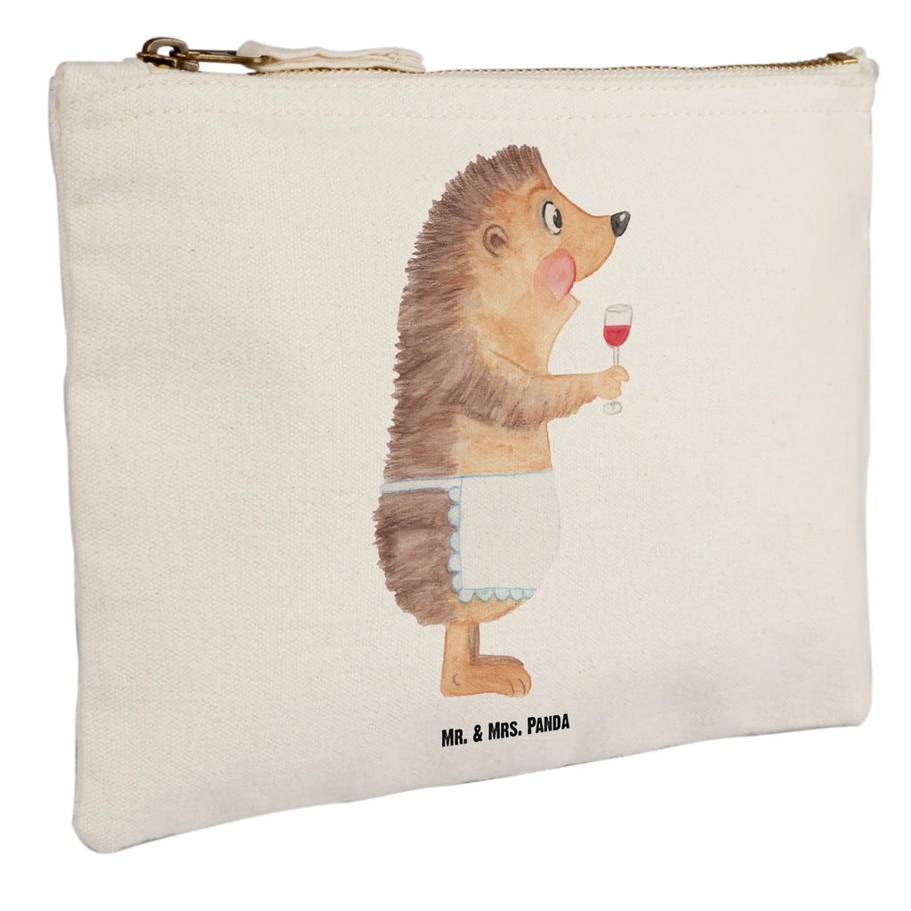 Make-up bag Hedgehog wine Stiftemäppchen, Waschbeutel, Kulturbeutel, Kulturtasche, aufbewahrungstasche, kosmetiktäschchen, beauty case, Mäppchen, Federmappe, Schlampermäppchen, Schminktasche, Schminktäschchen, pinsel tasche, utensilientasche, toiletry bag, beauty tasche, Schminkbeutel, pencil case, Etui, aufbewahrungsbeutel, Kosmetikbeutel, Waschtasche, Kosmetiktasche, Lustige Sprüche, Tiermotive, Tiere, Gute Laune, Geschenk Weinliebhaber, Igel, Weißwein, Wein trinken, Rotwein, Wein Deko, Wein Spruch, Geschenk Weintrinker, Weinglas